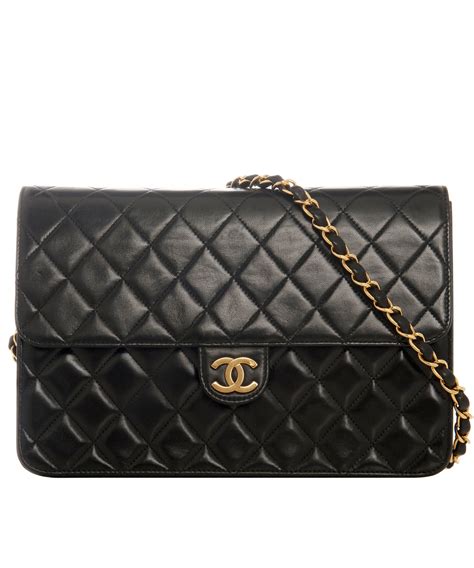 chanel in the business flap black leather shoulder bag|chanel vintage classic flap bag.